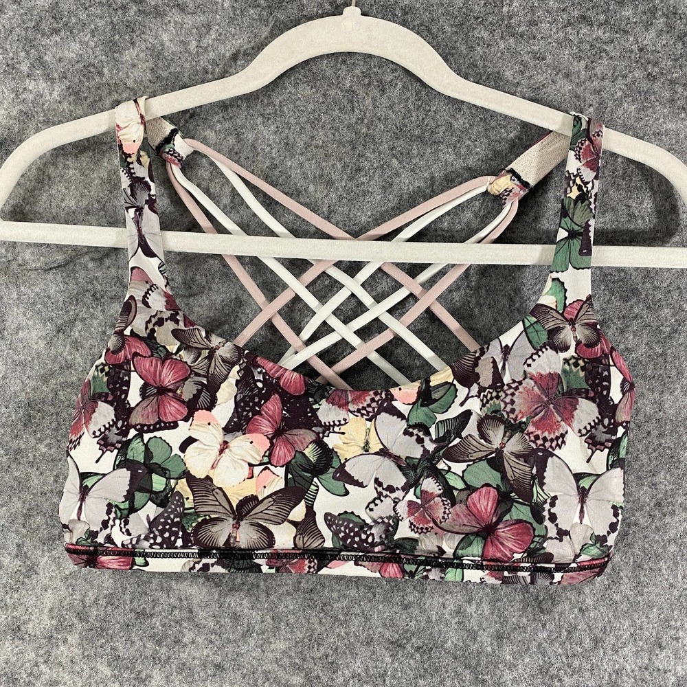 Lululemon Sports Bra 8 Butterfly Print Free To Be Strappy Wild So Fly